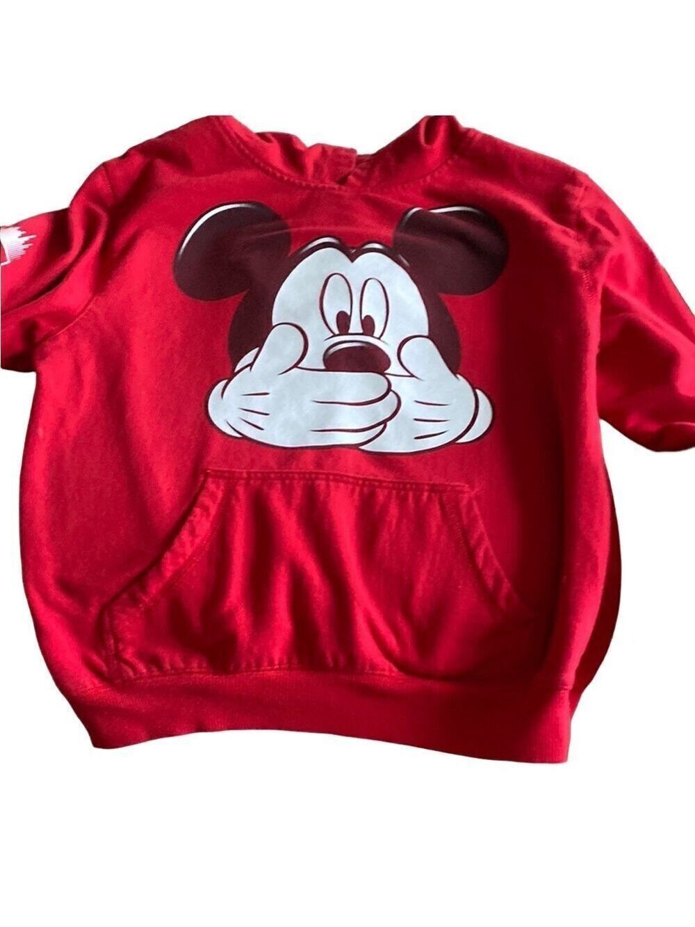 Disney vintage Red Mickey Mouse Kids Hoodie sz L